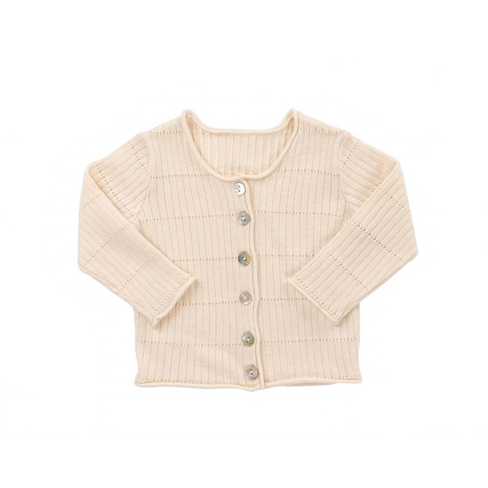 NEW KIPP girls wide rib knit cardigan in white